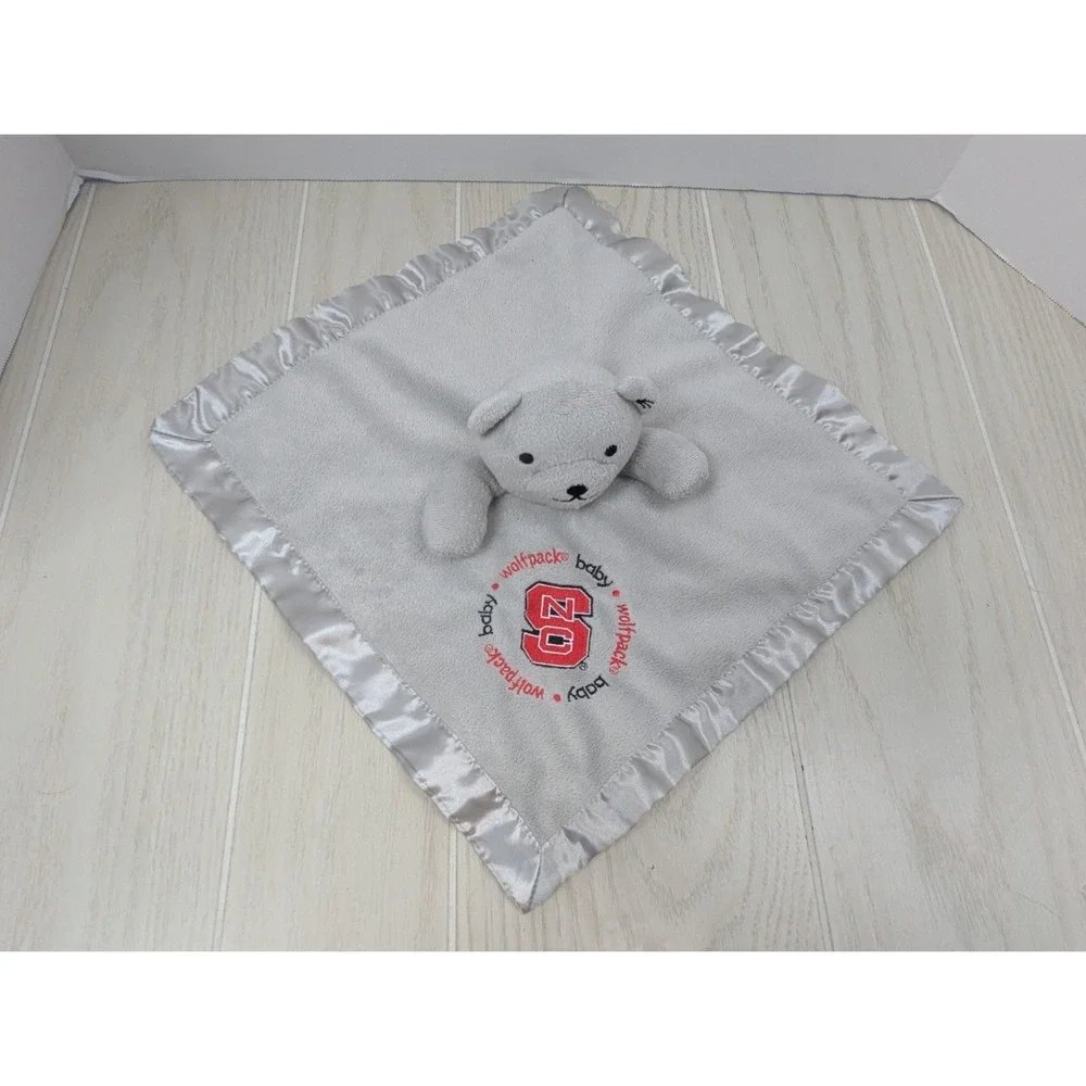 Baby Fanatics NC State Wolfpack gray teddy‎ bear lovey baby security blanket